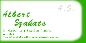 albert szakats business card